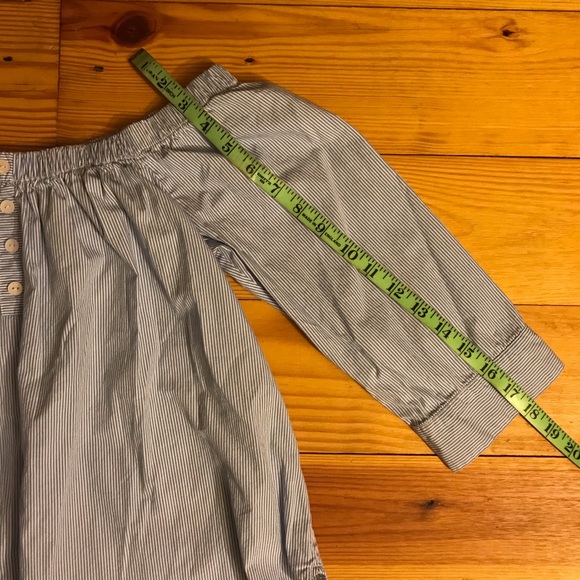 KAII Blue White Striped Off-the-Shoulder Top EUC S - Picture 9 of 12